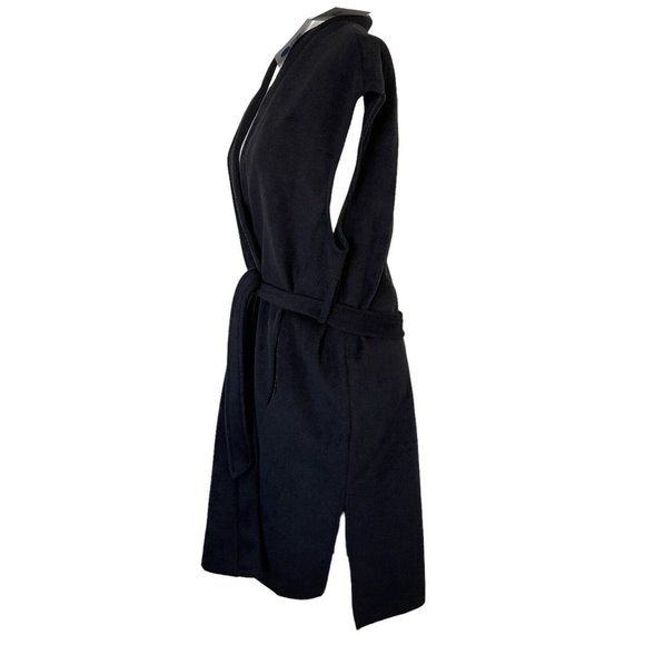 OAT Long Vest Womens Size XS Black Belted Side Slits NEW - Picture 3 of 9